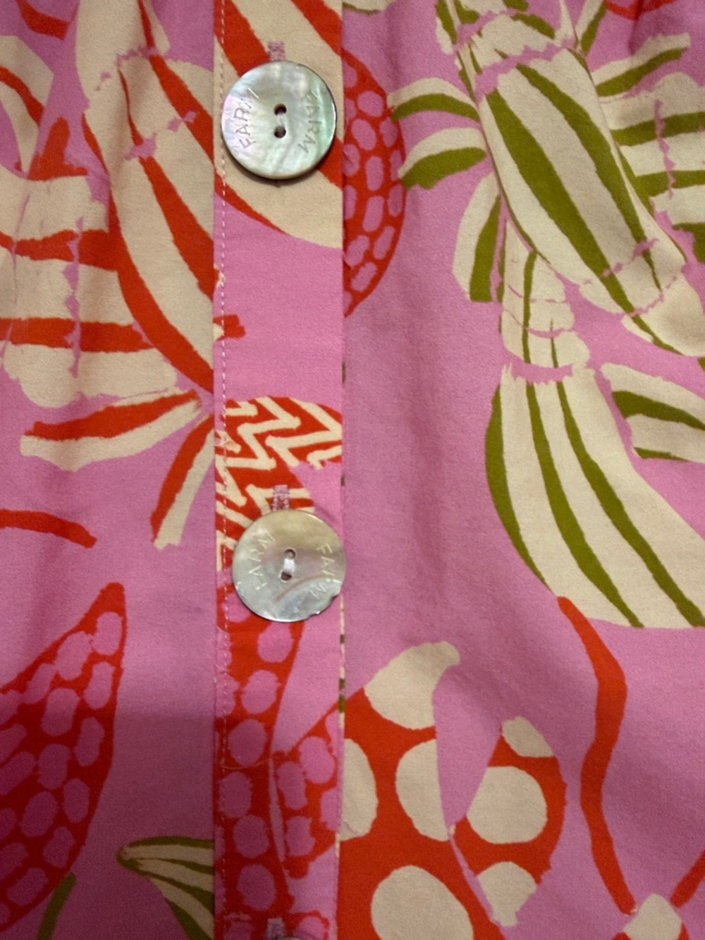 Farm Rio Pink Tropical Button-Front Dress - Picture 3 of 5